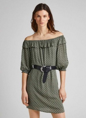 Vestido Pepe Jeans Geometric Print Vestido Mujer Multicolor | 605GNCBOQ