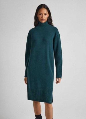 Vestido Pepe Jeans Lana Knit Vestido Mujer Verde | 126BRTFQJ