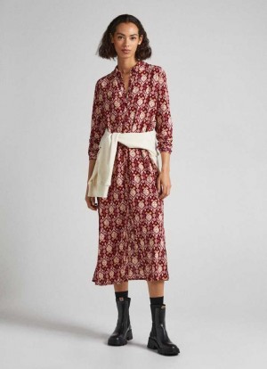 Vestido Pepe Jeans Ornamental Print Vestido Mujer Multicolor | 017KHEFZV