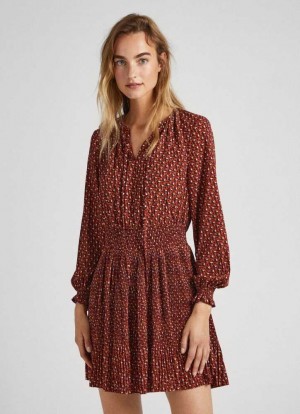 Vestido Pepe Jeans Plisado Boho Vestido Mujer Multicolor | 327EFBDST