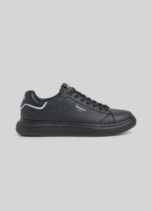 Zapatillas Pepe Jeans Eaton Basic Trainers Hombre Negras | 846EWASQK