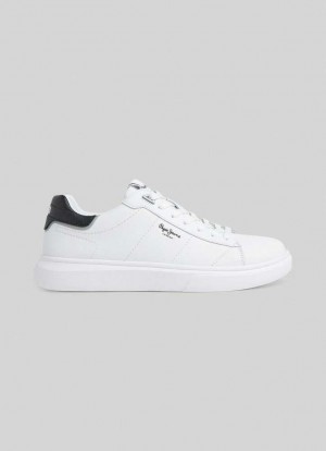 Zapatillas Pepe Jeans Eaton Basic Trainers Hombre Blancas | 658ECJASZ