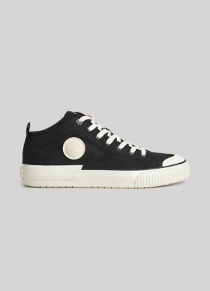 Zapatillas Pepe Jeans Industry Basic Lona Trainers Hombre Negras | 809ECYITJ