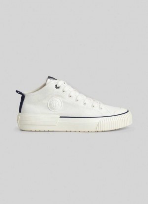Zapatillas Pepe Jeans Industry Basic Trainers Mujer Blancas | 738WAMQTK