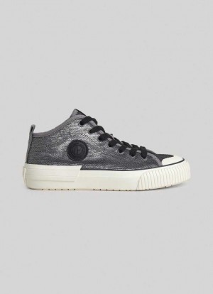 Zapatillas Pepe Jeans Industry Sequins Trainers Mujer Gris Claro | 125RHECKB