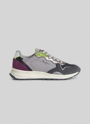 Zapatillas Pepe Jeans Joy Starclash Trainers Mujer Gris Oscuro | 057REAVZL