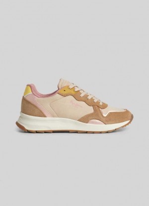 Zapatillas Pepe Jeans Joy Starnight Trainers Mujer Marrones Beige | 750UPWZAF