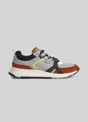 Zapatillas Pepe Jeans Joy Tech Combined Trainers Hombre Gris | 831SXYHRM