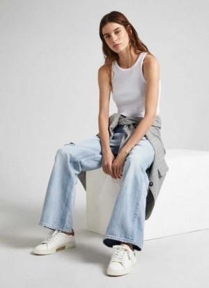 Zapatillas Pepe Jeans Kenton Class Classic Trainers Mujer Blancas | 028UIQMOP