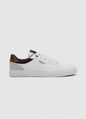 Zapatillas Pepe Jeans Kenton Court Combined Sneakers Hombre Blancas | 301NDILYX