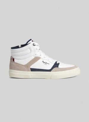 Zapatillas Pepe Jeans Kenton Masterboot Trainers Hombre Blancas | 728UKERXS
