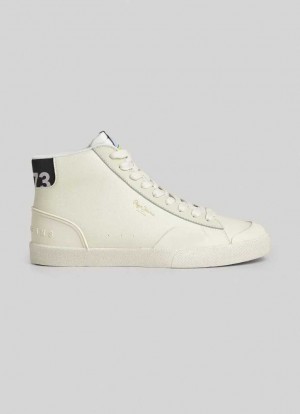 Zapatillas Pepe Jeans Kenton Vintagehigh Trainers Hombre Blancas | 241KNYOGM