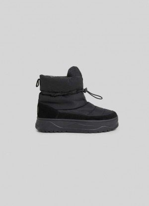 Zapatillas Pepe Jeans Kore Snow Boots Mujer Negras | 095OWQVGN