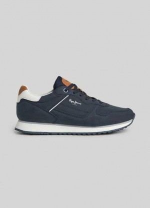 Zapatillas Pepe Jeans London Calle Correr Shoes Hombre Azul Marino | 406LYEUPG