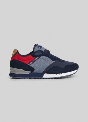 Zapatillas Pepe Jeans London One Correr Shoes Hombre Azul Marino | 890PRBUDH
