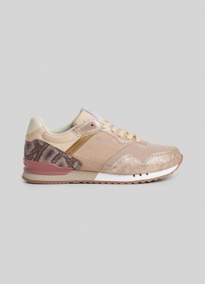 Zapatillas Pepe Jeans London Rider Correr Shoes Mujer Doradas | 269XPYWZU