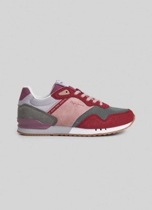 Zapatillas Pepe Jeans London Tawny Correr Shoes Mujer Burdeos Claro Rojas | 259KZCHBN