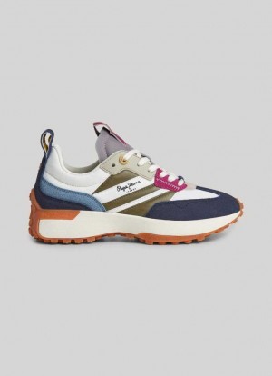 Zapatillas Pepe Jeans Lucky Grand Combined Trainers Mujer Blancas | 081RZISQV