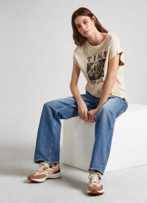 Zapatillas Pepe Jeans Lucky Grand Combined Trainers Mujer Naranjas | 857GVOIEM